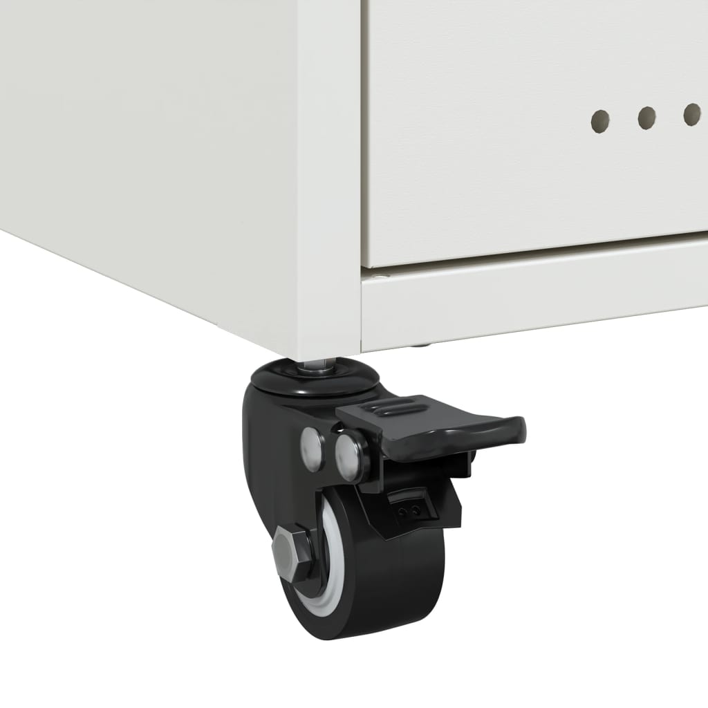 Sleek White Steel Bedside Cabinet - Compact 36x39x43.5 cm Design