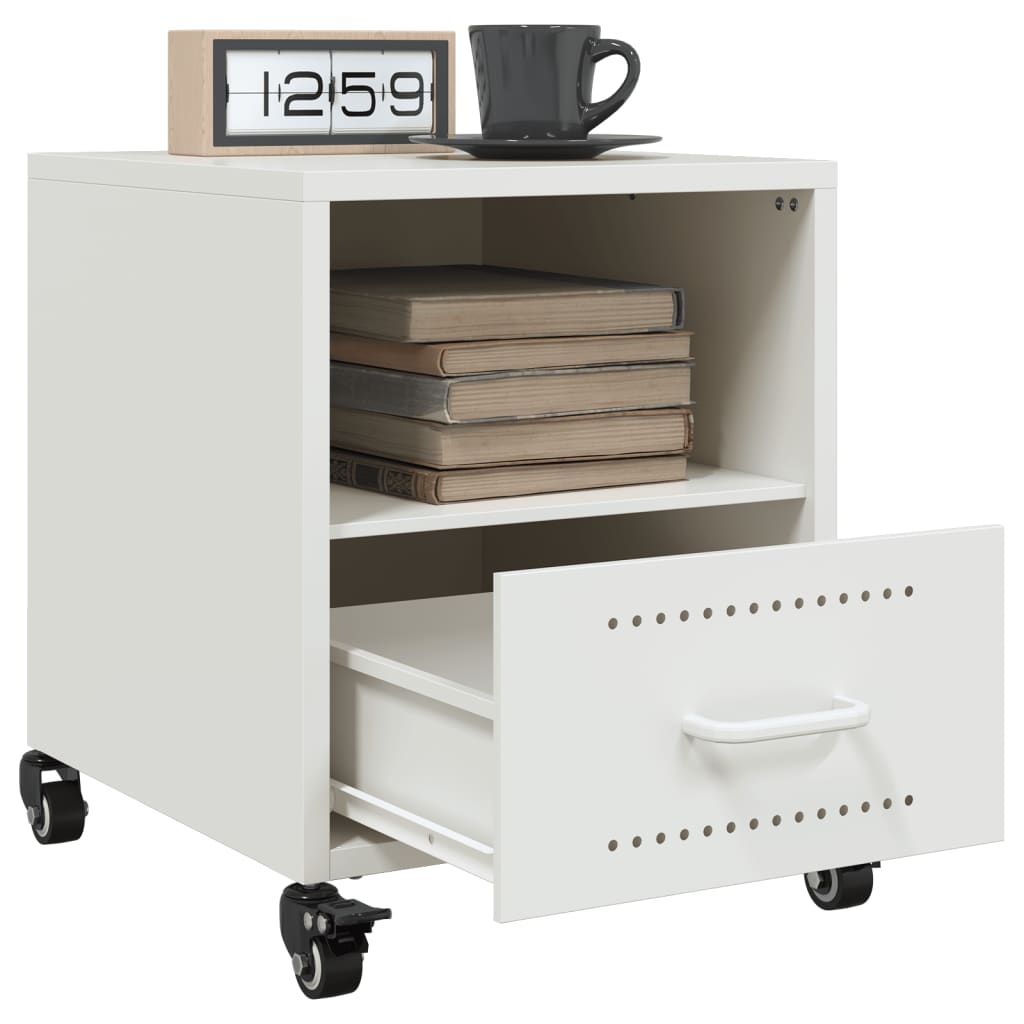 White Steel Bedside Cabinets Set of 2, 36x39x43.5 cm