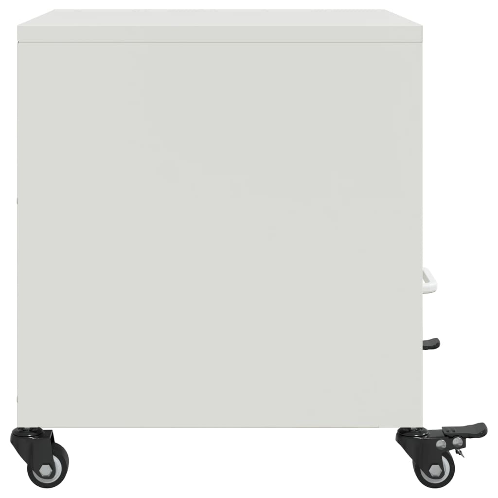 White Steel Bedside Cabinets Set of 2, 36x39x43.5 cm