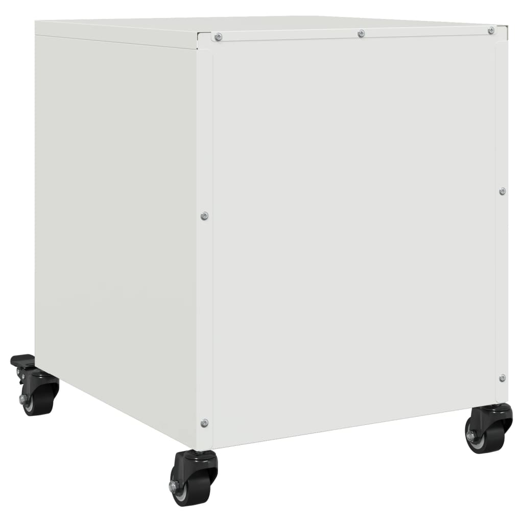 White Steel Bedside Cabinets Set of 2, 36x39x43.5 cm