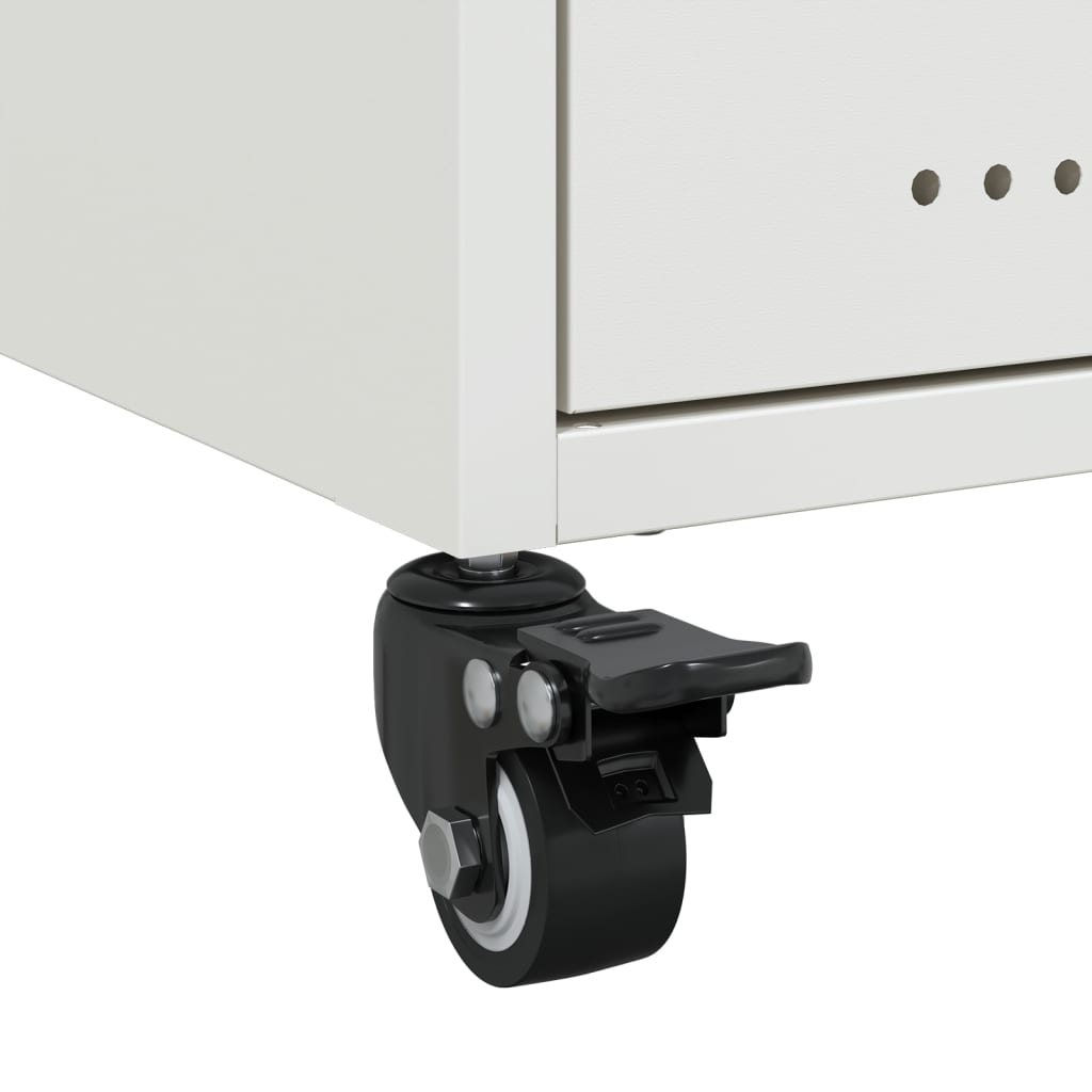 White Steel Bedside Cabinets Set of 2, 36x39x43.5 cm