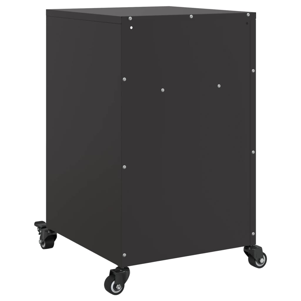 Sleek Black Steel Bedside Cabinets, Set of 2, 36x39x59 cm