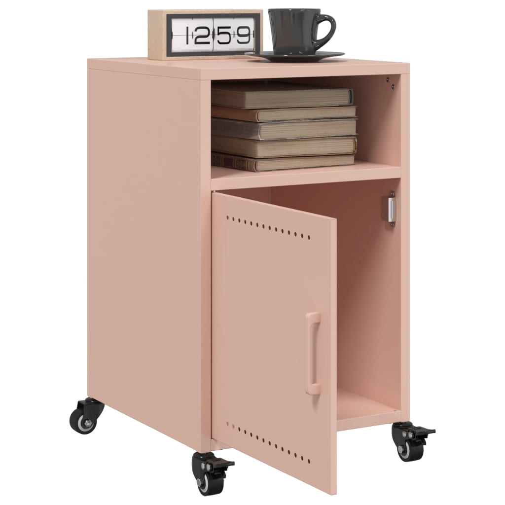 Pink Steel Bedside Cabinets Set of 2 - 36x39x59 cm
