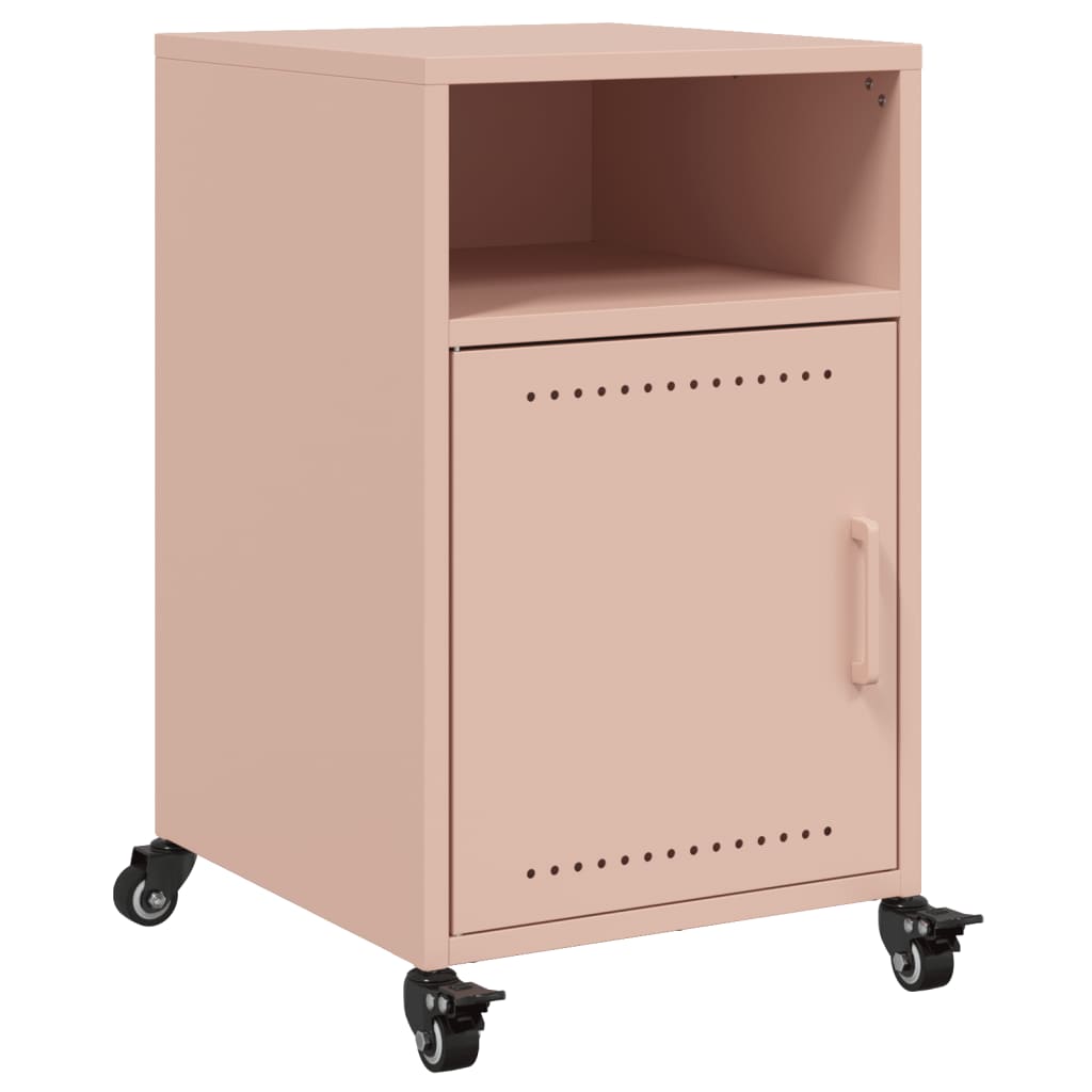 Pink Steel Bedside Cabinets Set of 2 - 36x39x59 cm