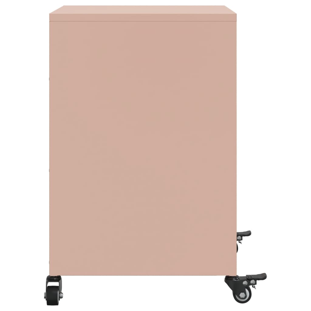 Pink Steel Bedside Cabinets Set of 2 - 36x39x59 cm