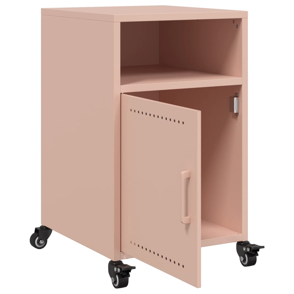 Pink Steel Bedside Cabinets Set of 2 - 36x39x59 cm