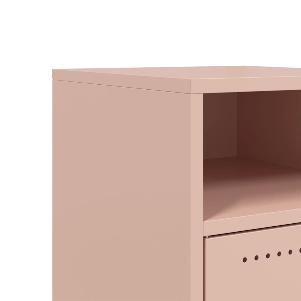 Pink Steel Bedside Cabinets Set of 2 - 36x39x59 cm