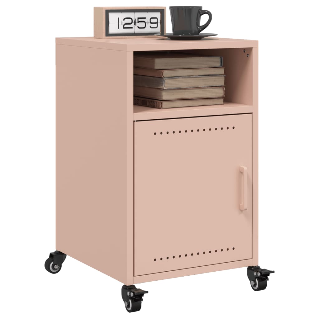 Pink Steel Bedside Cabinets Set of 2 - 36x39x59 cm