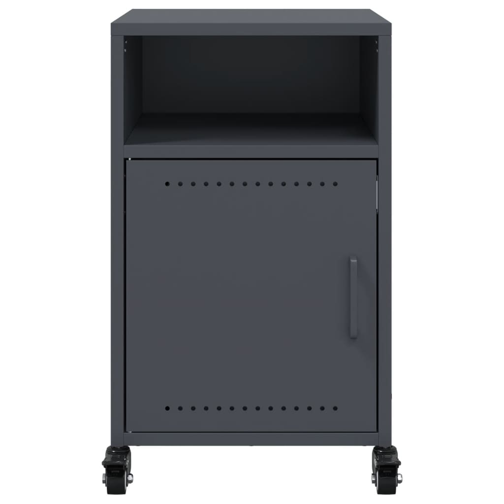 Anthracite Steel Bedside Cabinets 2pcs - 36x39x59 cm Modern Design