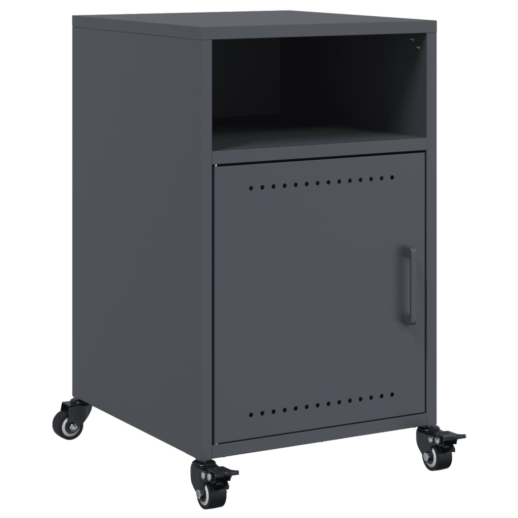 Anthracite Steel Bedside Cabinets 2pcs - 36x39x59 cm Modern Design