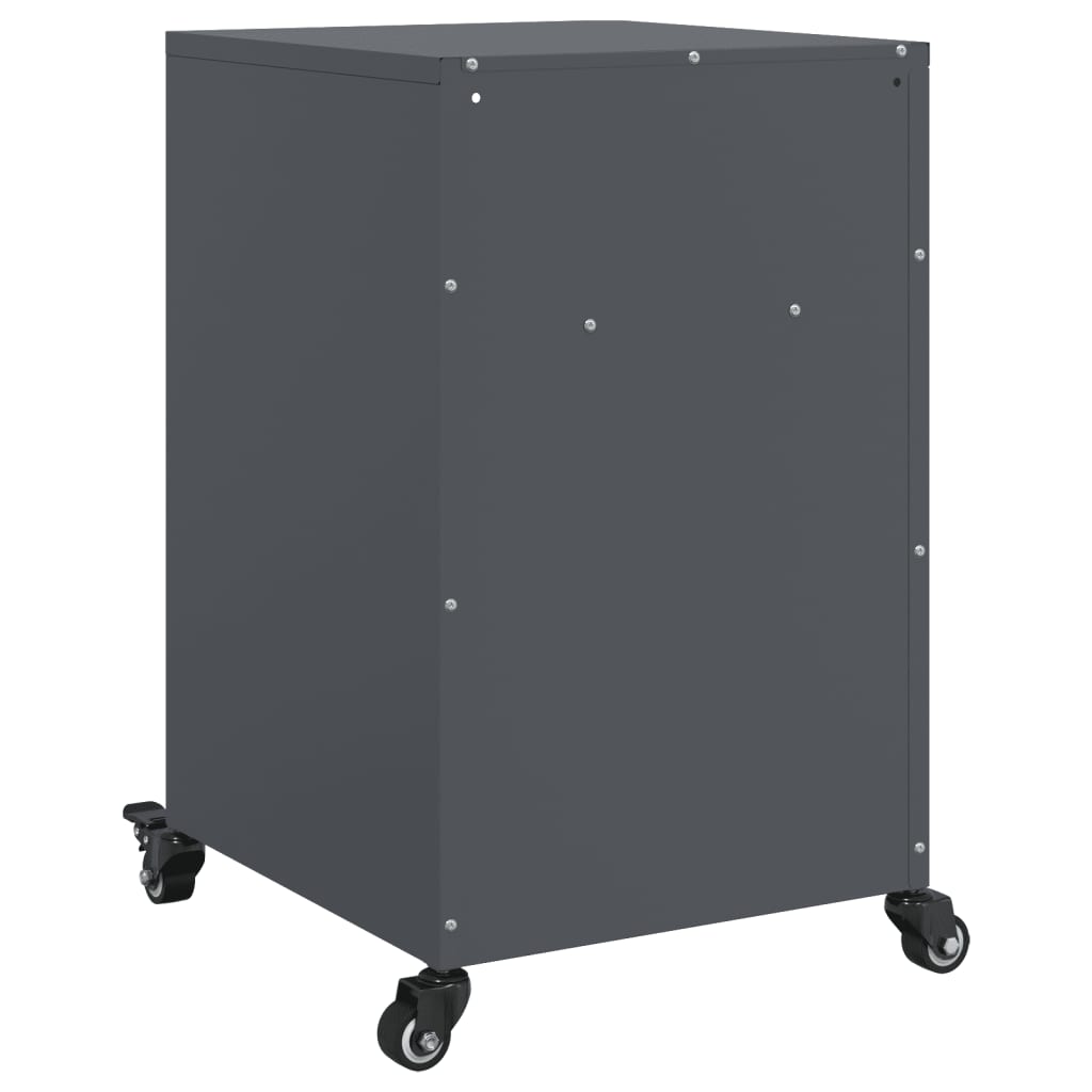 Anthracite Steel Bedside Cabinets 2pcs - 36x39x59 cm Modern Design