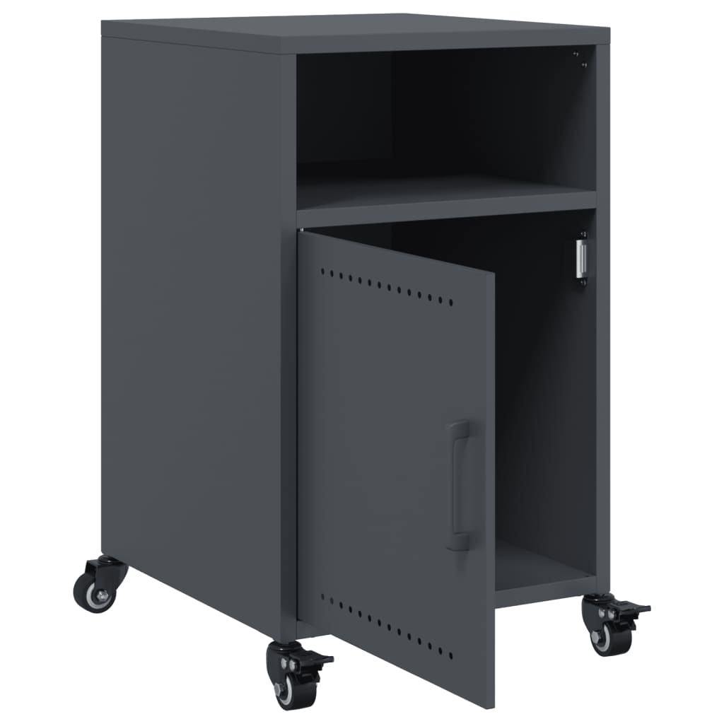 Anthracite Steel Bedside Cabinets 2pcs - 36x39x59 cm Modern Design