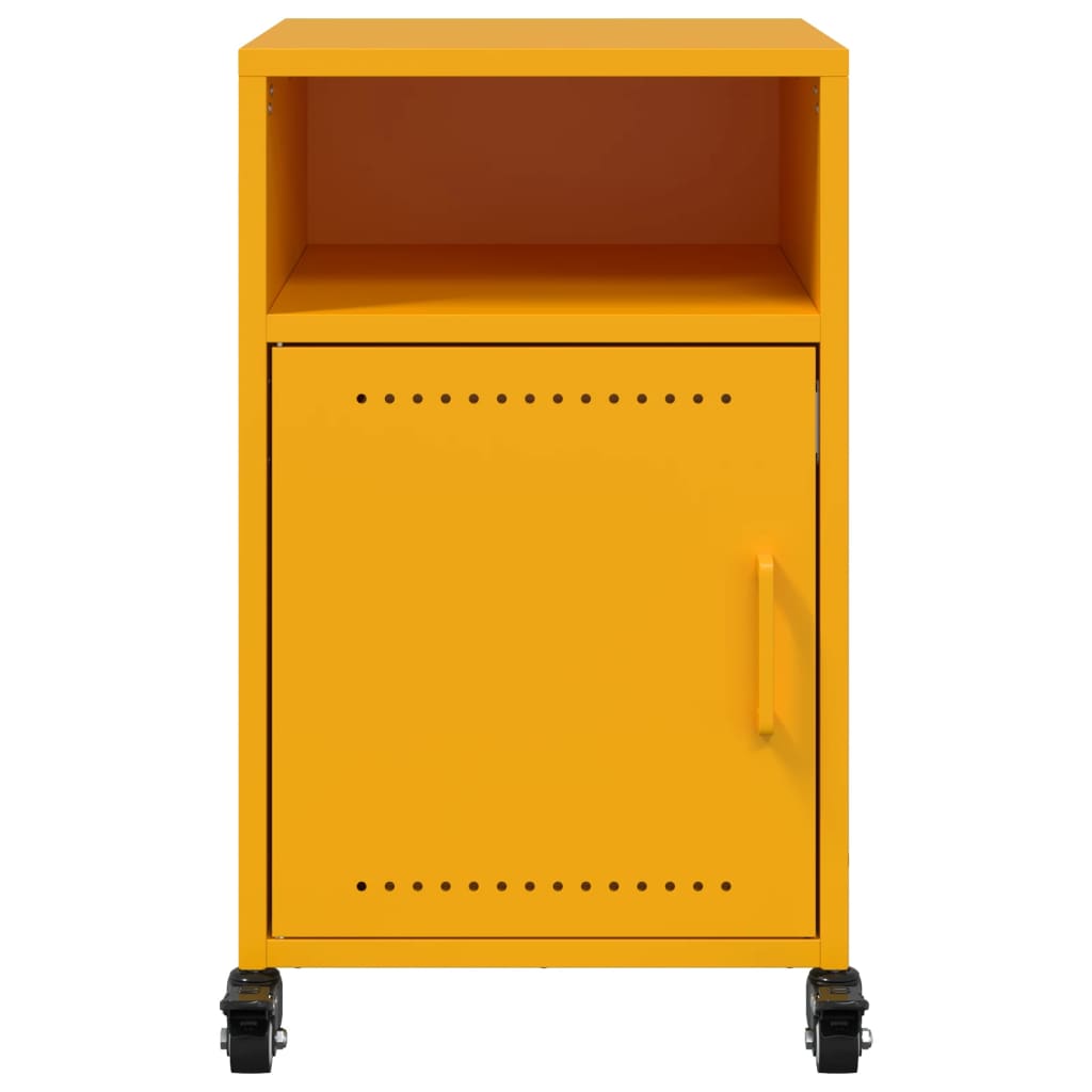 Mustard Yellow Steel Bedside Cabinets 2pcs - 36x39x59 cm