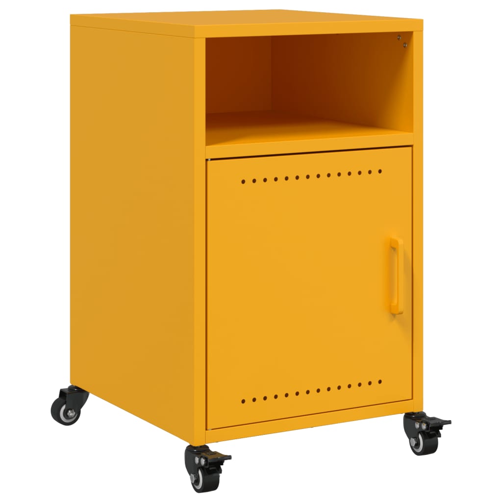 Mustard Yellow Steel Bedside Cabinets 2pcs - 36x39x59 cm