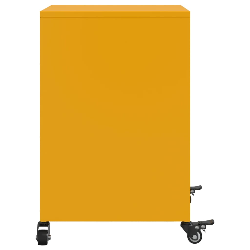 Mustard Yellow Steel Bedside Cabinets 2pcs - 36x39x59 cm