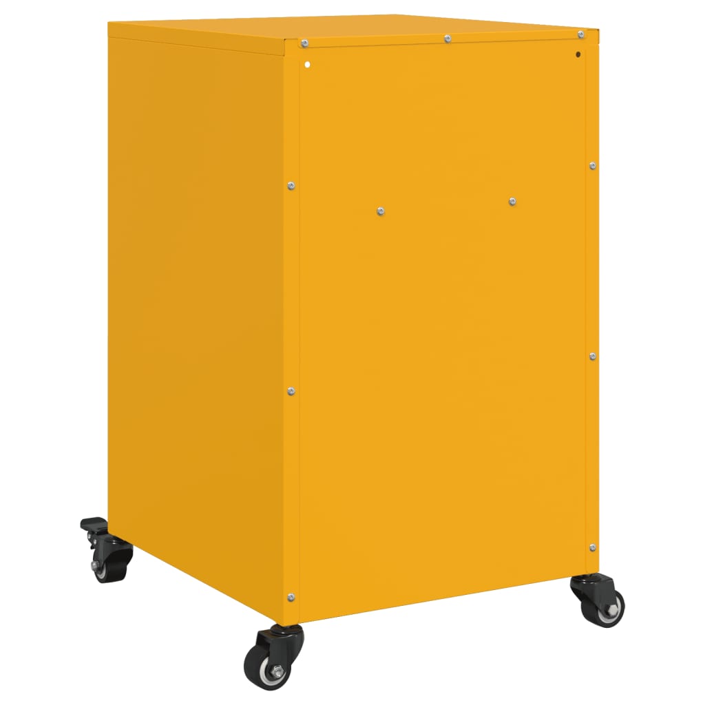 Mustard Yellow Steel Bedside Cabinets 2pcs - 36x39x59 cm