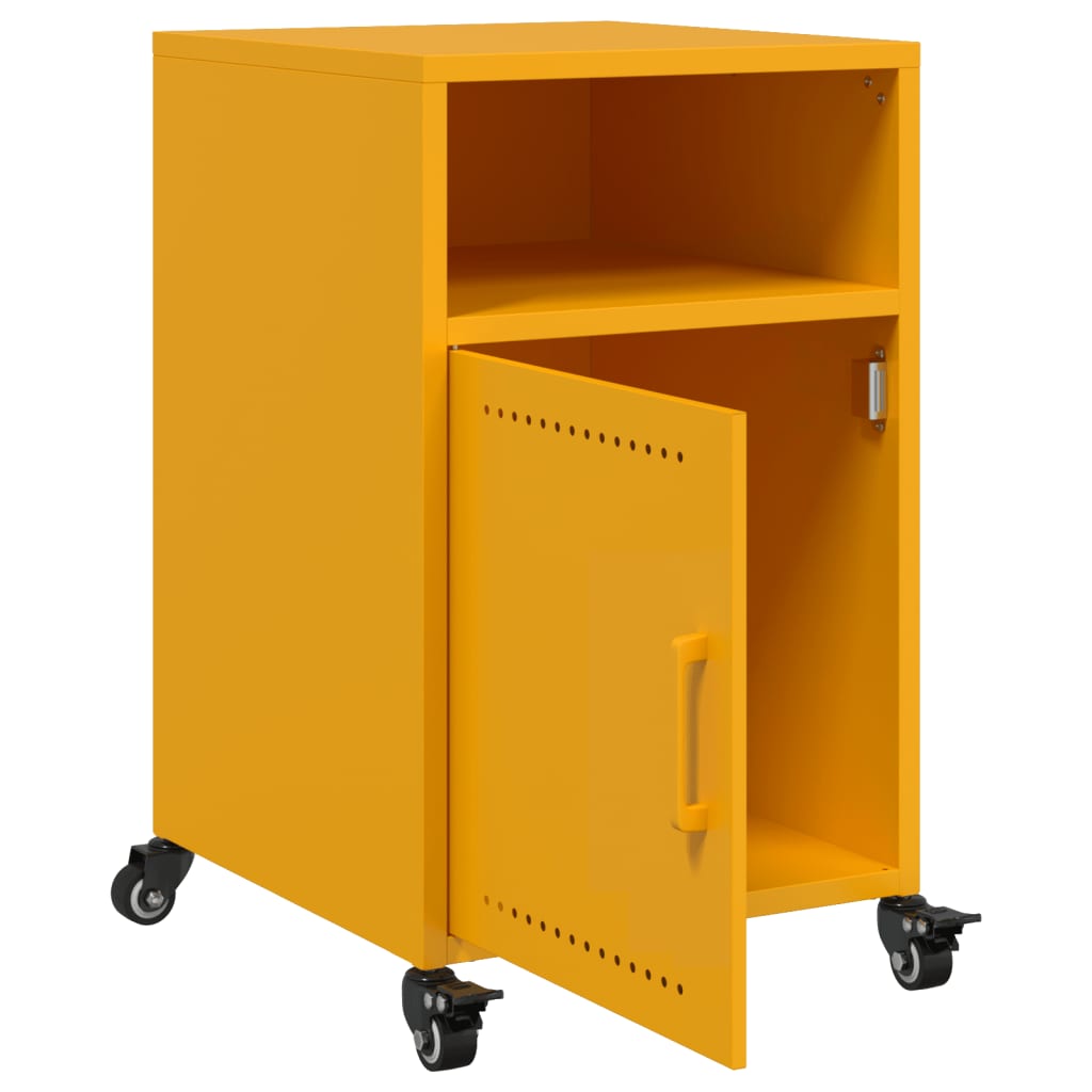 Mustard Yellow Steel Bedside Cabinets 2pcs - 36x39x59 cm