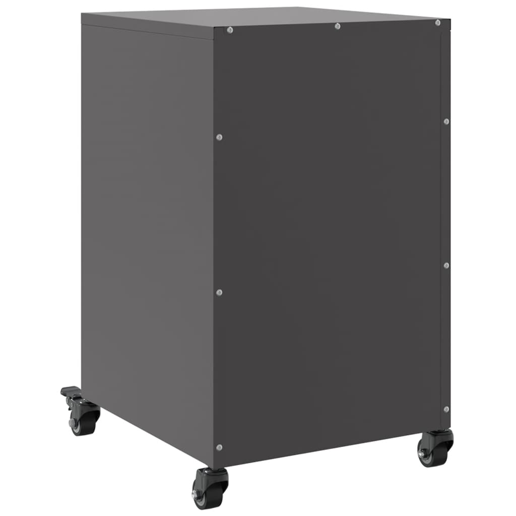 Sleek Black Steel Bedside Cabinet 36x39x59 cm | Modern Design