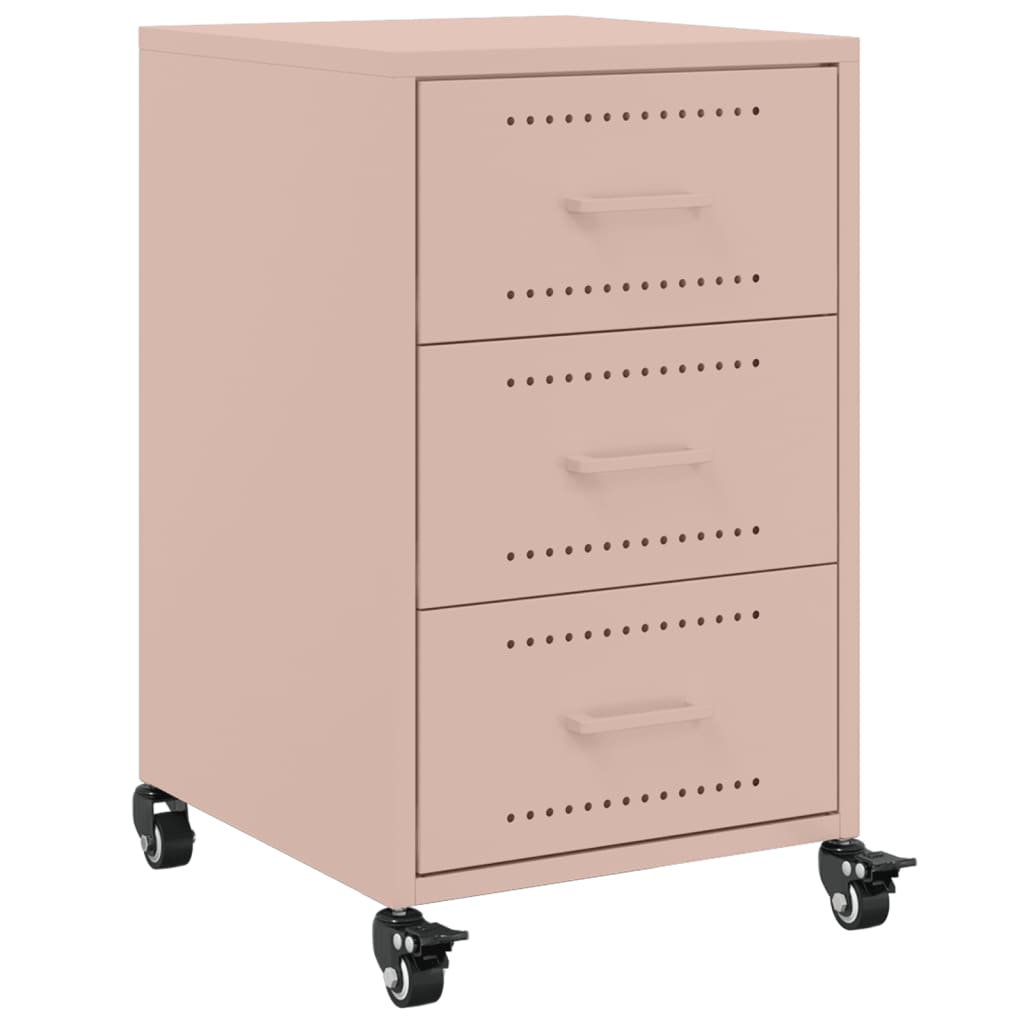 Stylish Pink Steel Bedside Cabinet 36x39x59 cm
