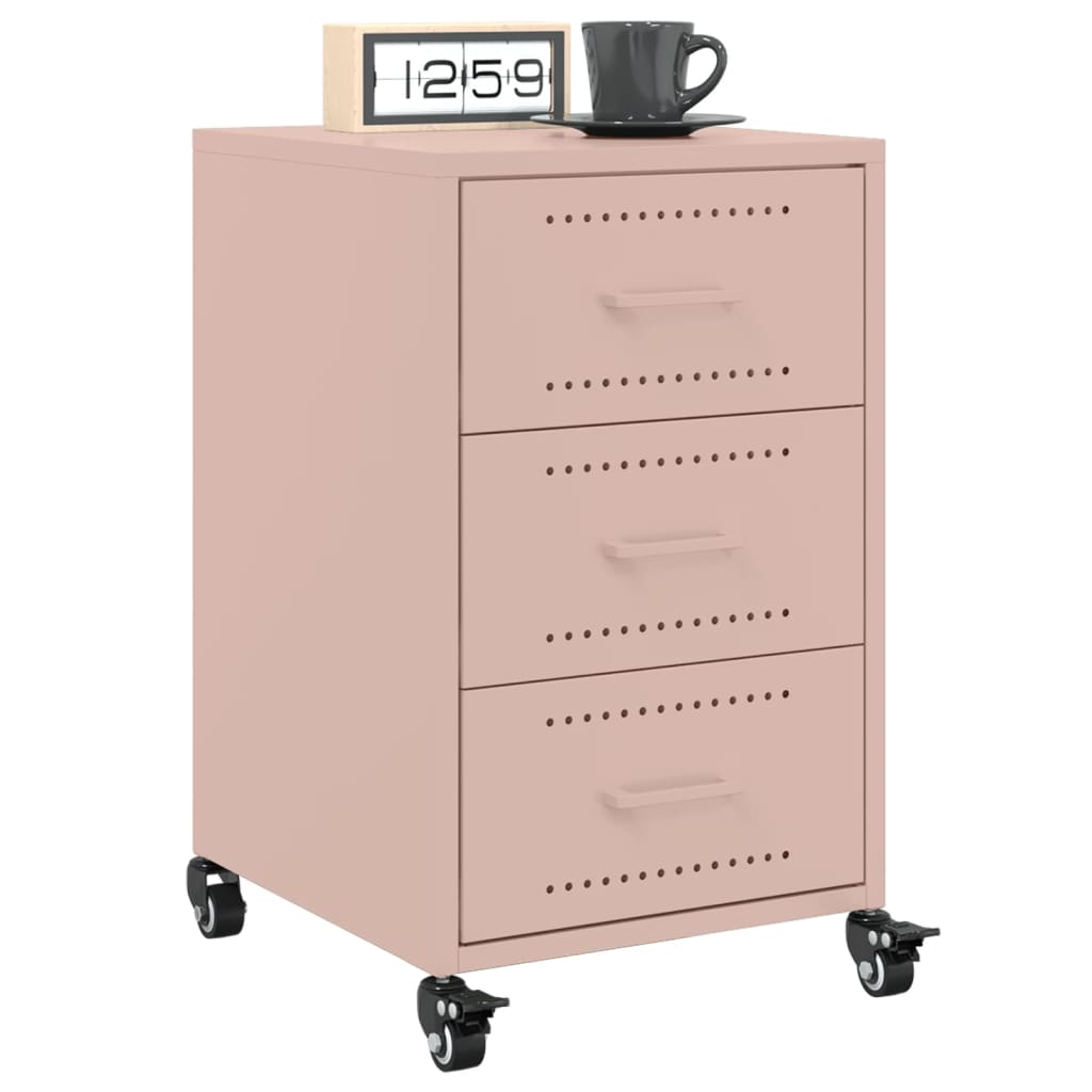 Stylish Pink Steel Bedside Cabinet 36x39x59 cm