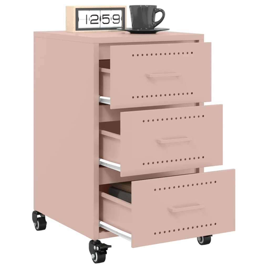 Stylish Pink Steel Bedside Cabinet 36x39x59 cm
