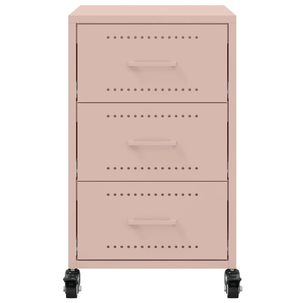 Stylish Pink Steel Bedside Cabinet 36x39x59 cm