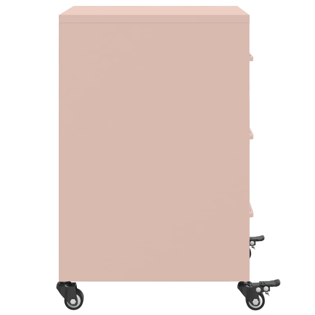 Stylish Pink Steel Bedside Cabinet 36x39x59 cm