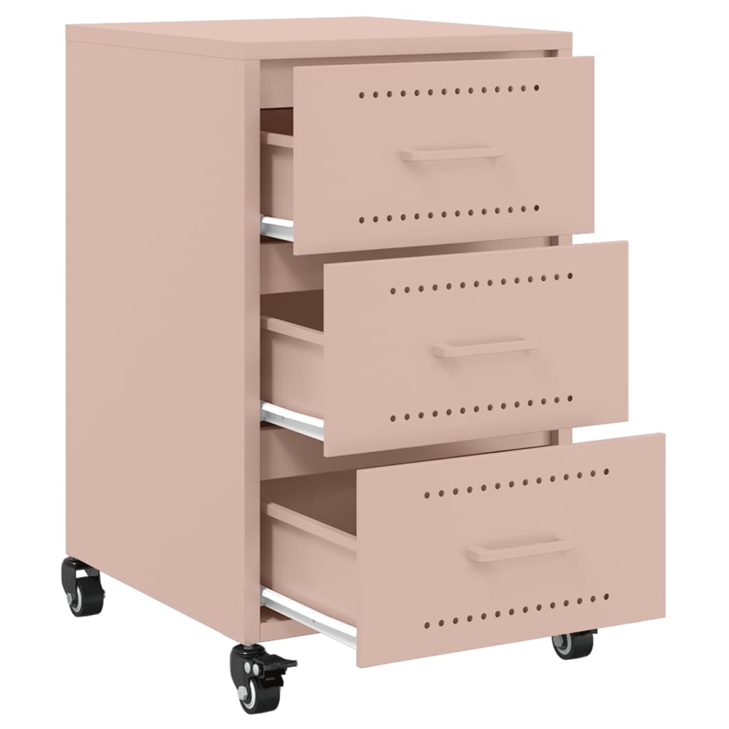 Stylish Pink Steel Bedside Cabinet 36x39x59 cm