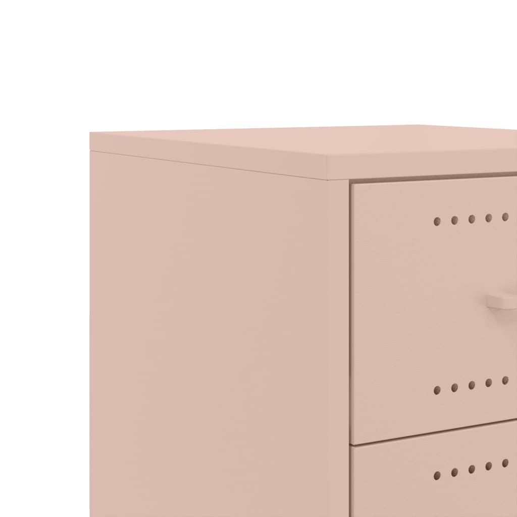 Stylish Pink Steel Bedside Cabinet 36x39x59 cm