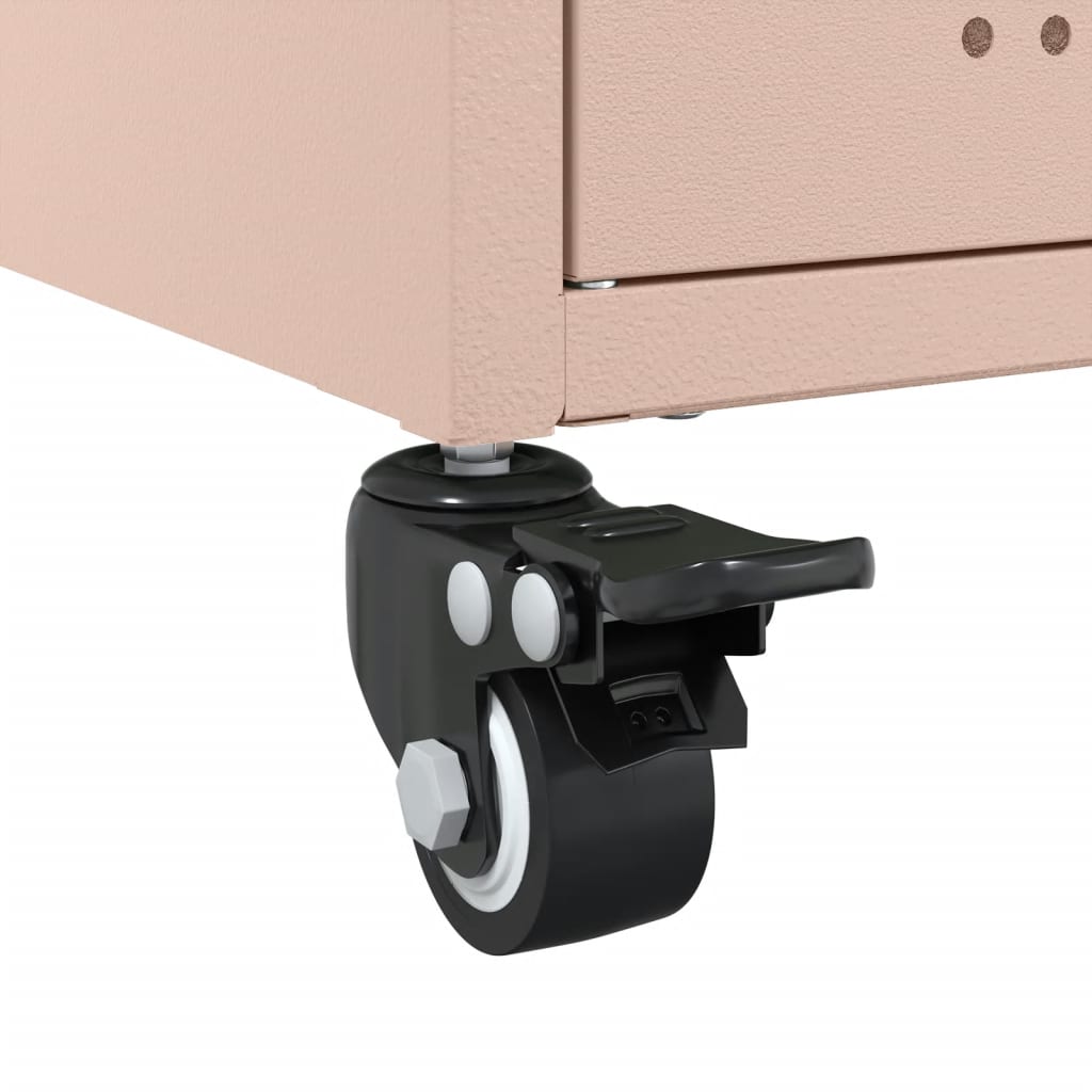 Stylish Pink Steel Bedside Cabinet 36x39x59 cm