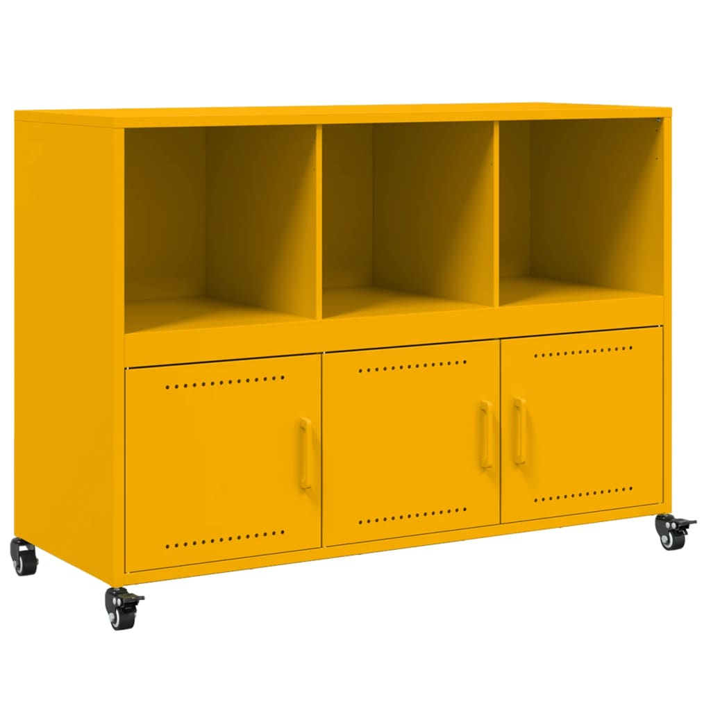 Mustard Yellow Steel Sideboard 100.5x39x72 cm