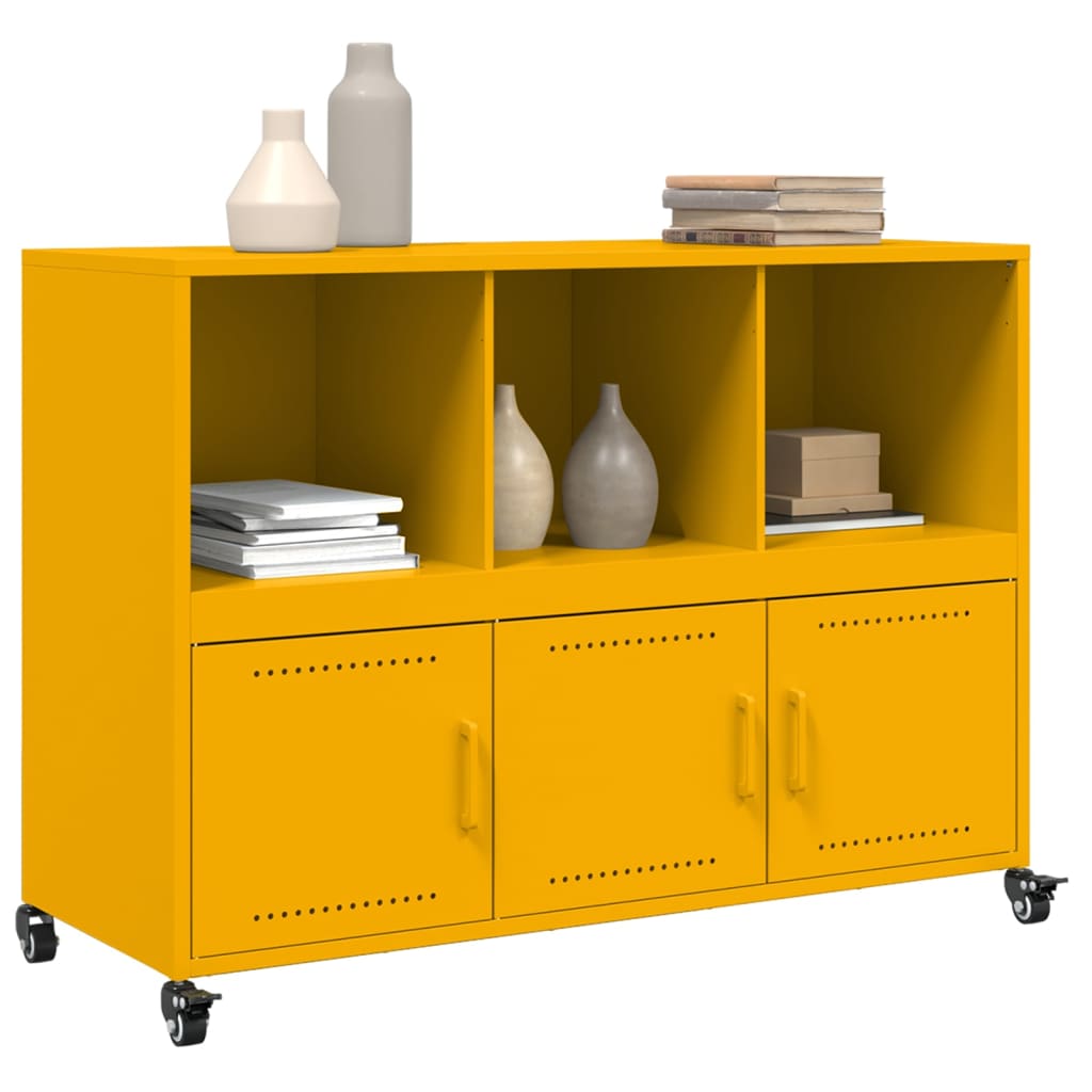 Mustard Yellow Steel Sideboard 100.5x39x72 cm