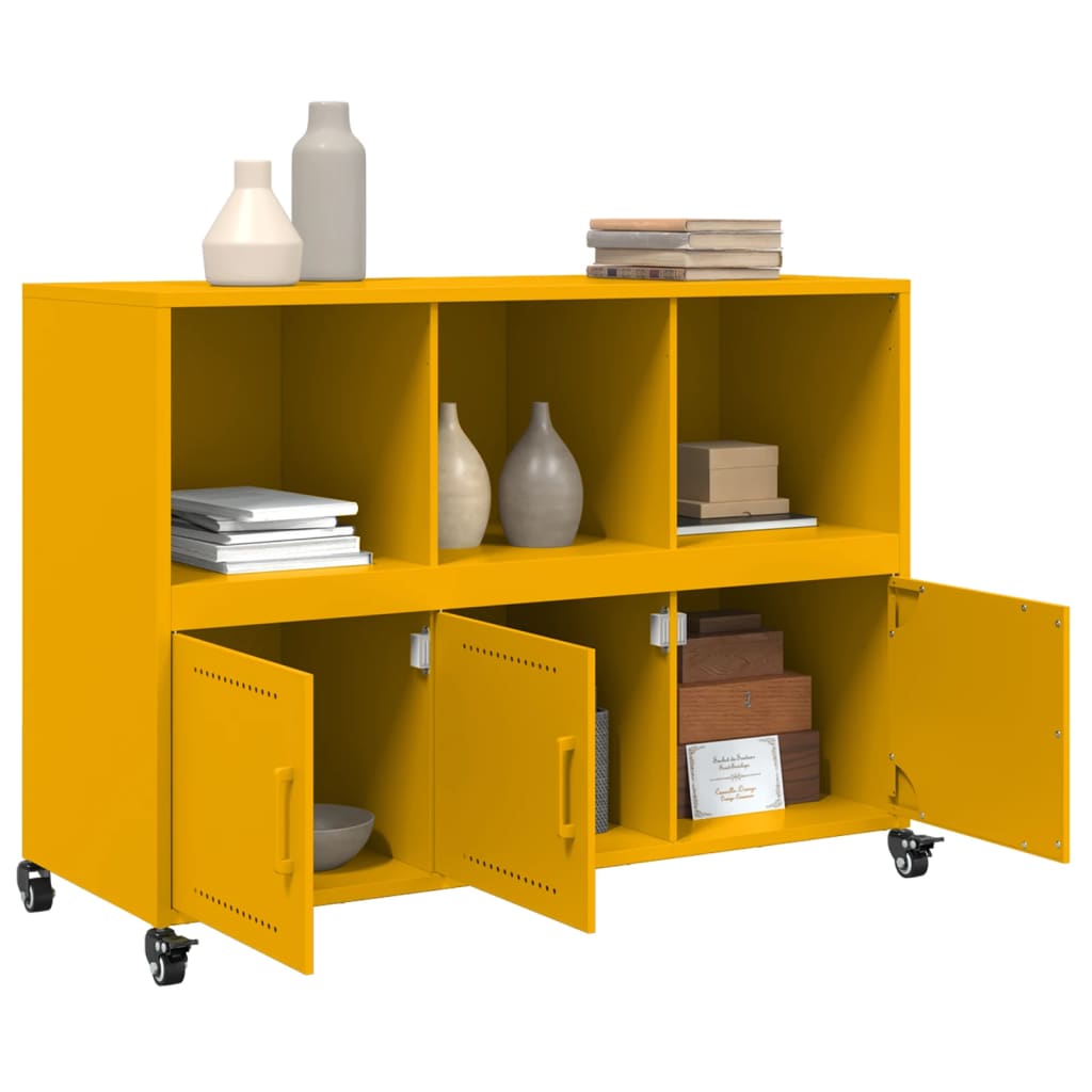 Mustard Yellow Steel Sideboard 100.5x39x72 cm