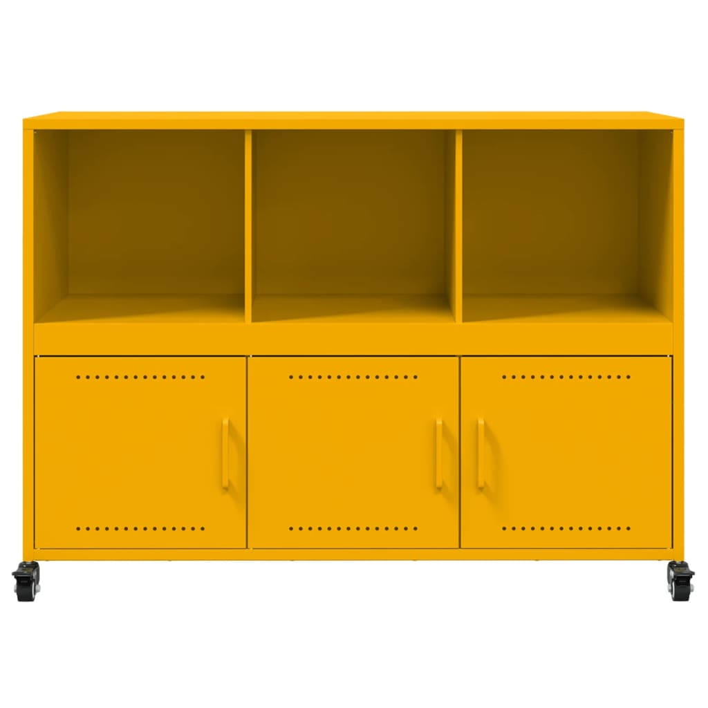 Mustard Yellow Steel Sideboard 100.5x39x72 cm