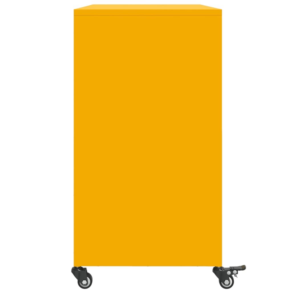 Mustard Yellow Steel Sideboard 100.5x39x72 cm