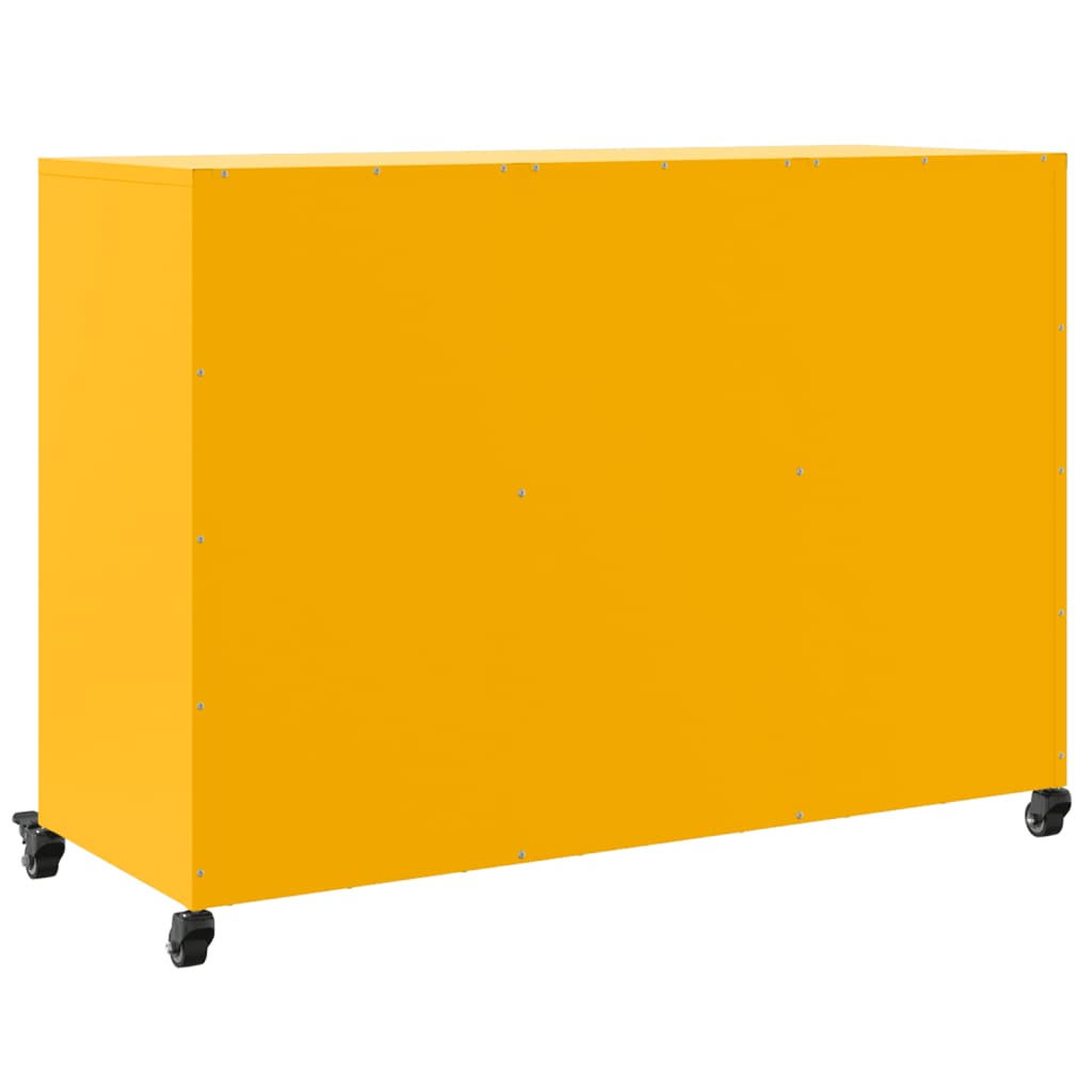 Mustard Yellow Steel Sideboard 100.5x39x72 cm