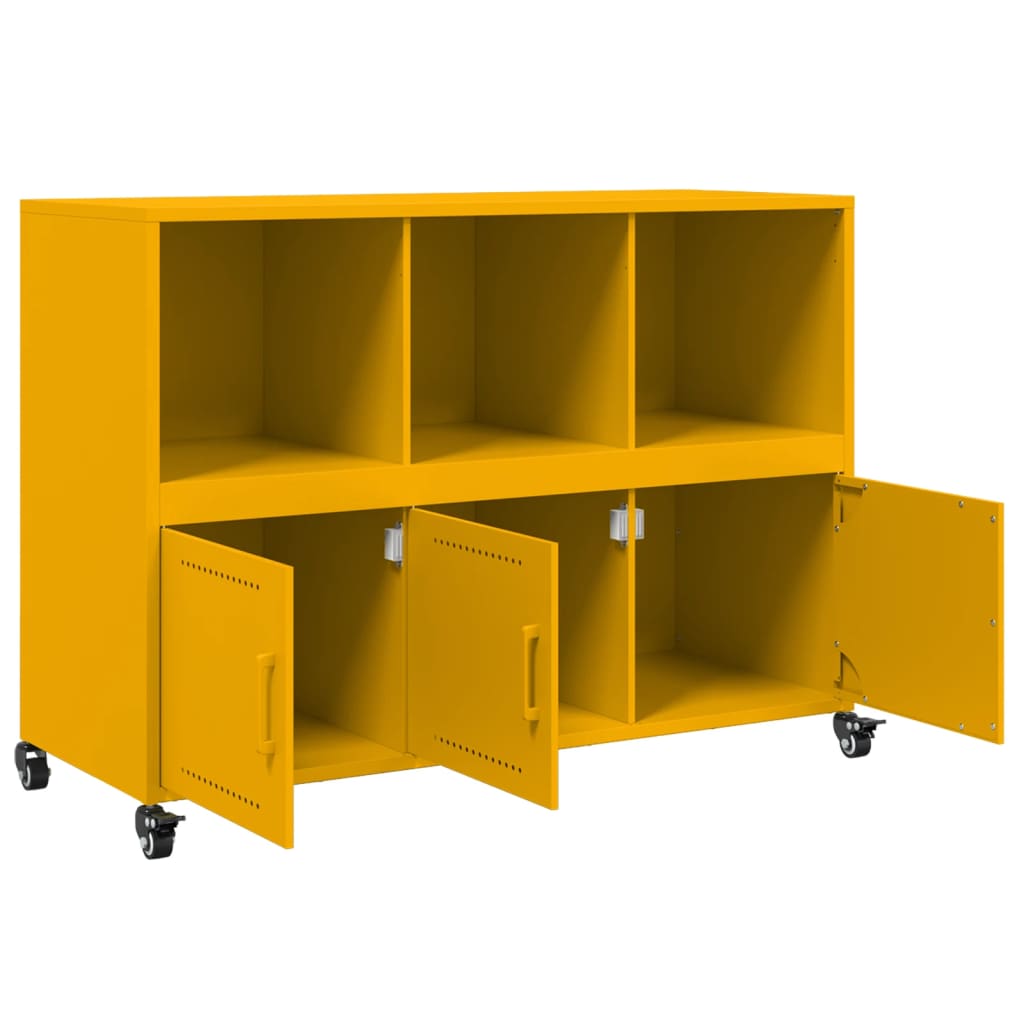 Mustard Yellow Steel Sideboard 100.5x39x72 cm
