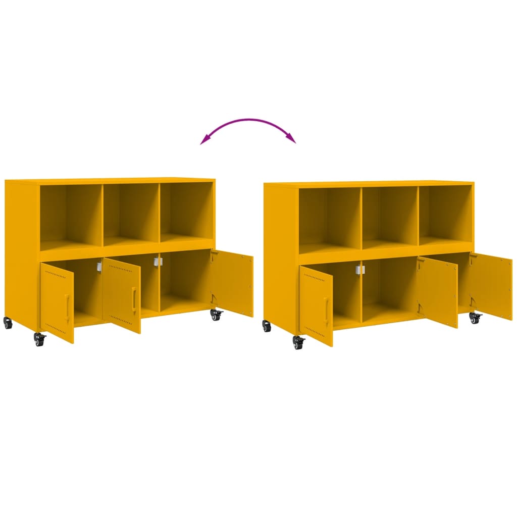 Mustard Yellow Steel Sideboard 100.5x39x72 cm