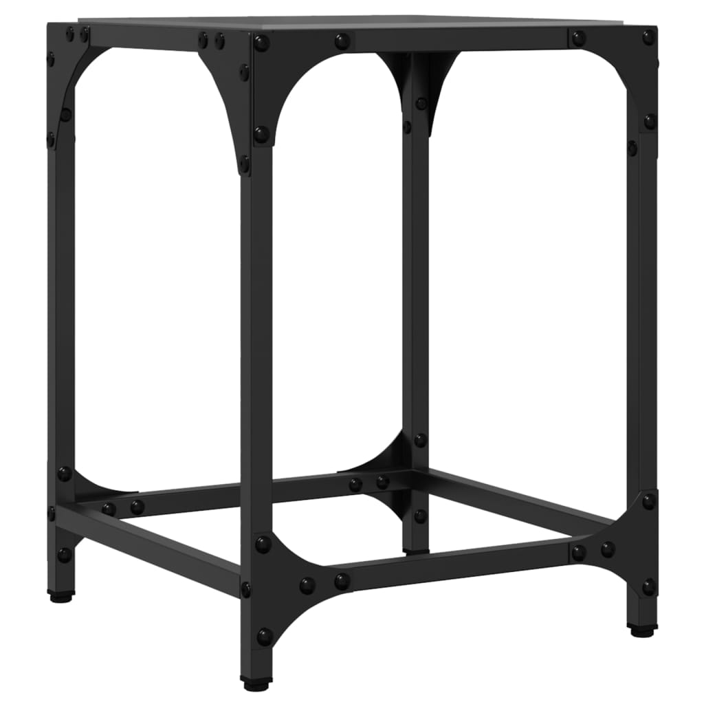 Coffee Table with Black Glass Top 30x30x40 cm Steel