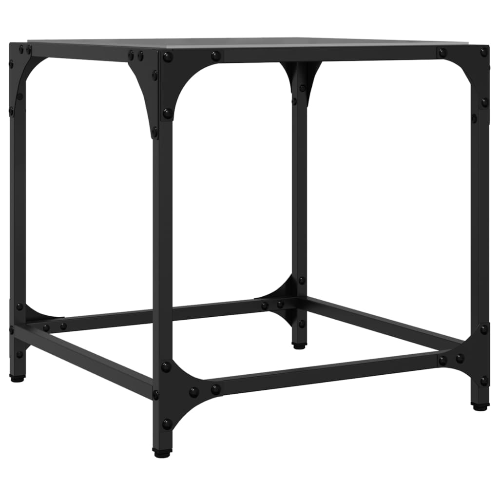 Coffee Table with Black Glass Top 40x40x40 cm Steel