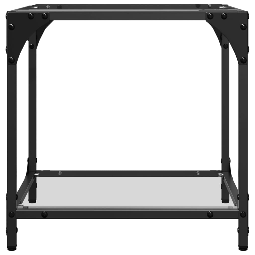 Coffee Table with Transparent Glass Top 40x40x40 cm Steel