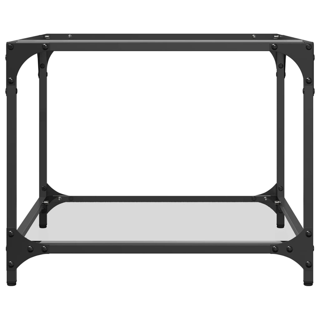 Coffee Table with Transparent Glass Top 50x50x40 cm Steel