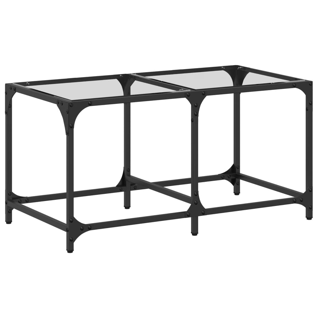 Coffee Table with Transparent Glass Top 78.5x40x40 cm Steel