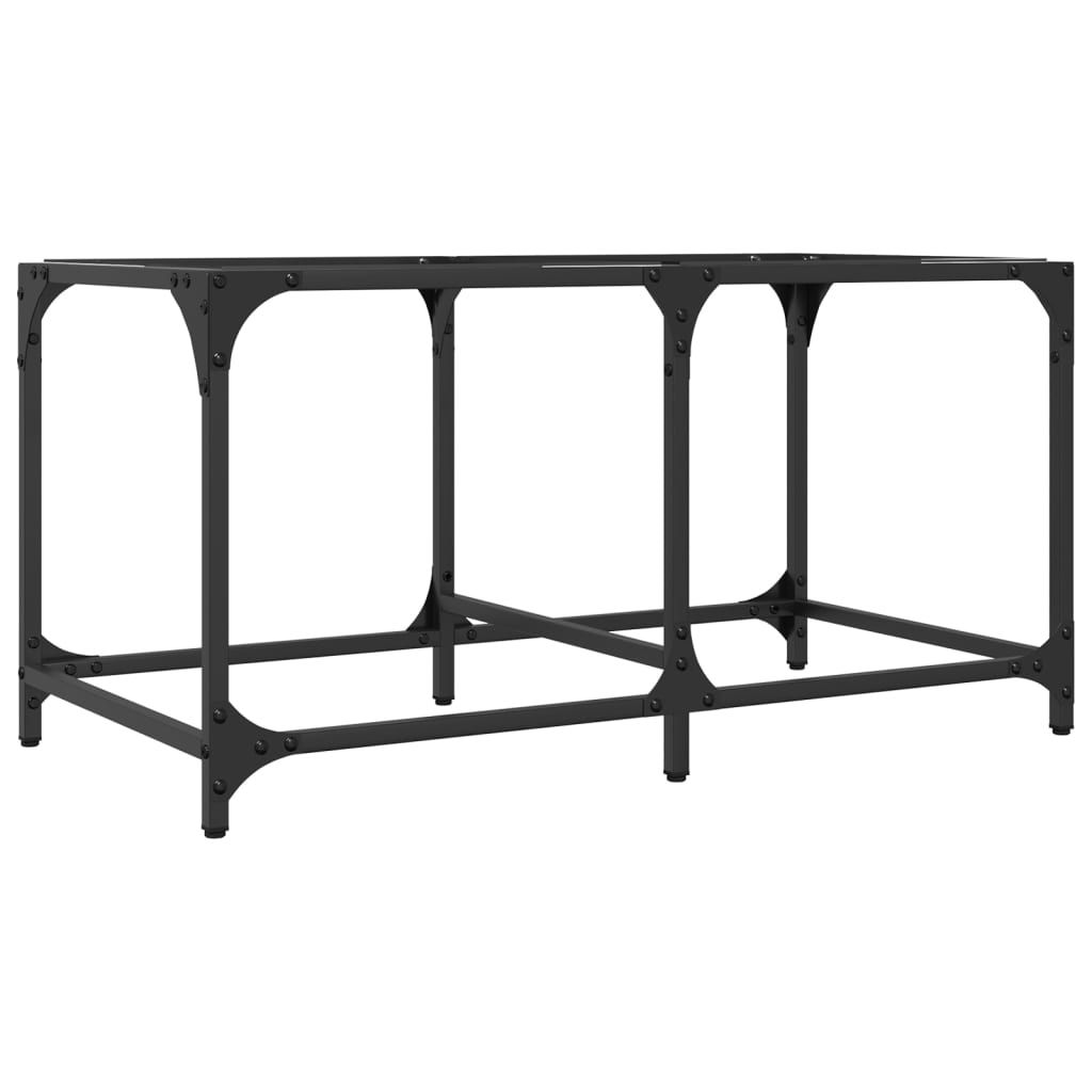 Coffee Table with Transparent Glass Top 78.5x40x40 cm Steel