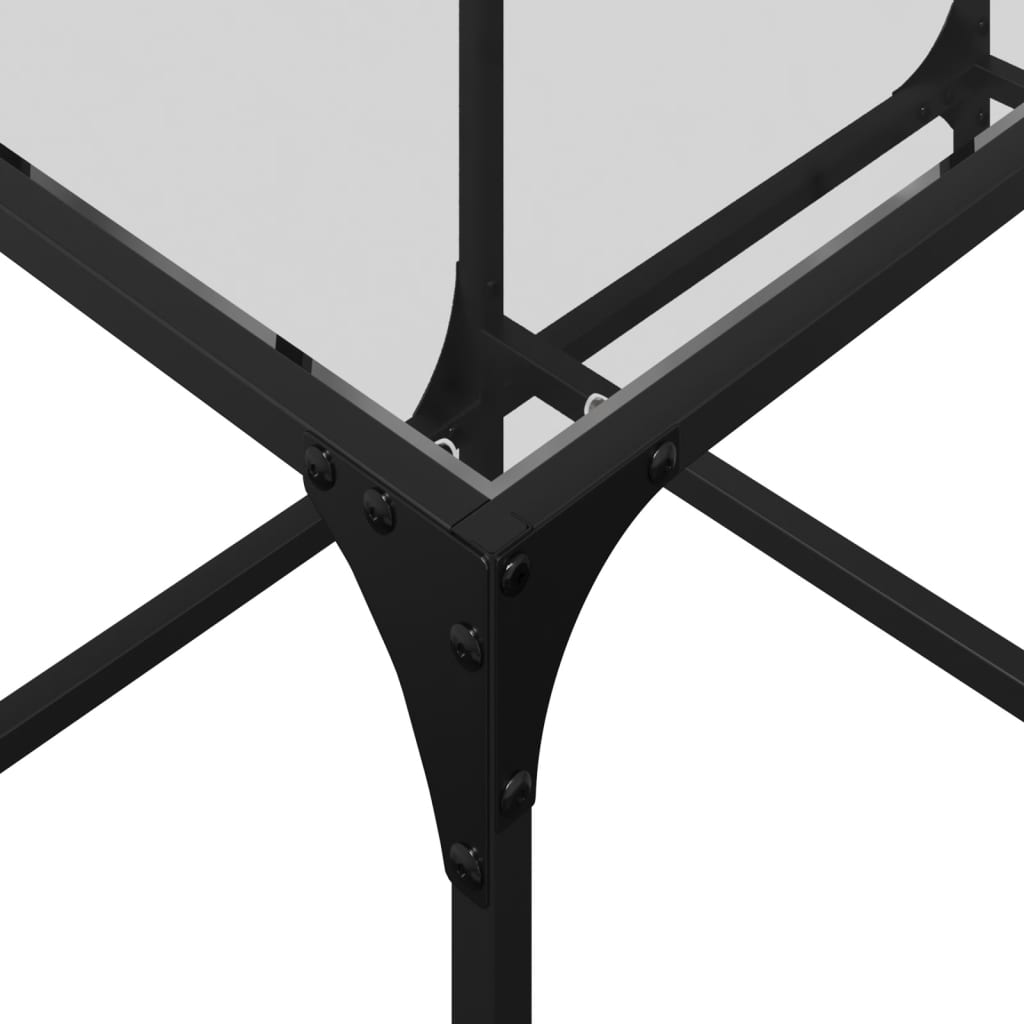 Coffee Table with Transparent Glass Top 78.5x40x40 cm Steel