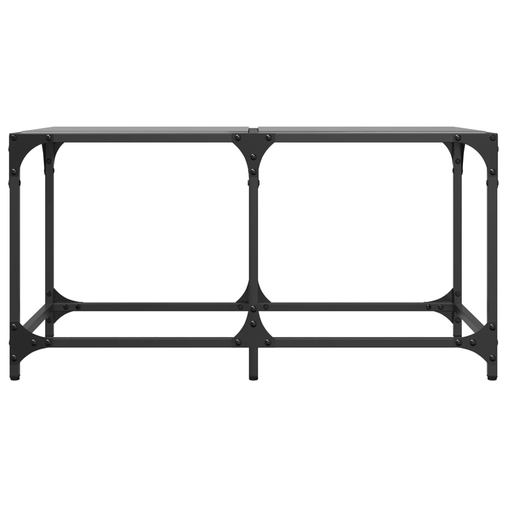 Coffee Table with Black Glass Top 78.5x40x40 cm Steel