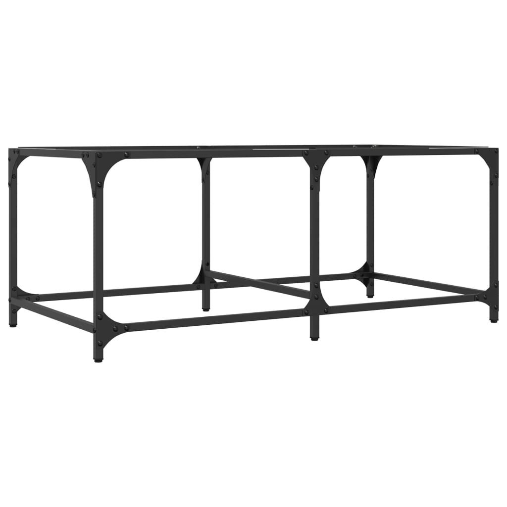 Coffee Table with Transparent Glass Top 98.5x50x40 cm Steel