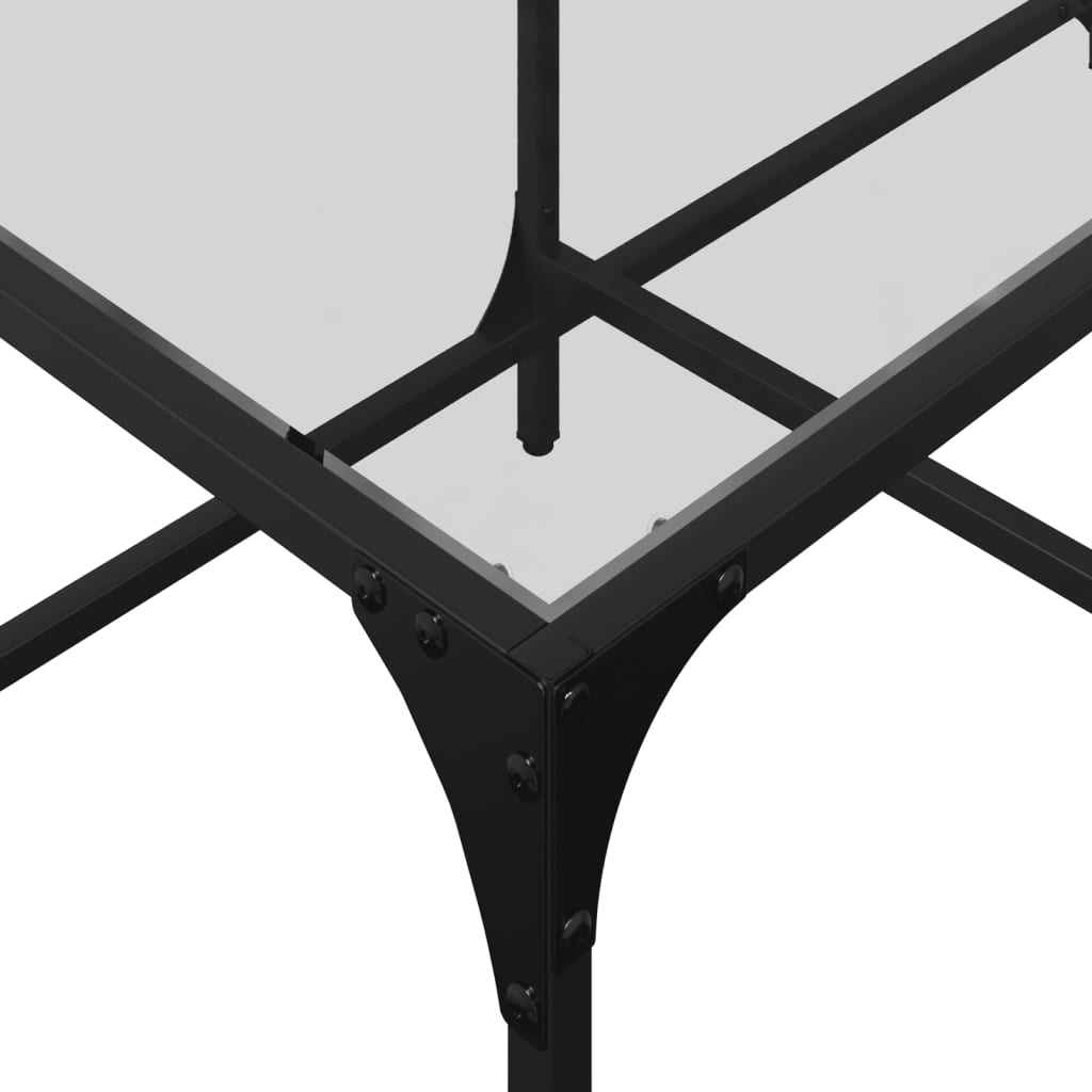 Coffee Table with Transparent Glass Top 98.5x50x40 cm Steel