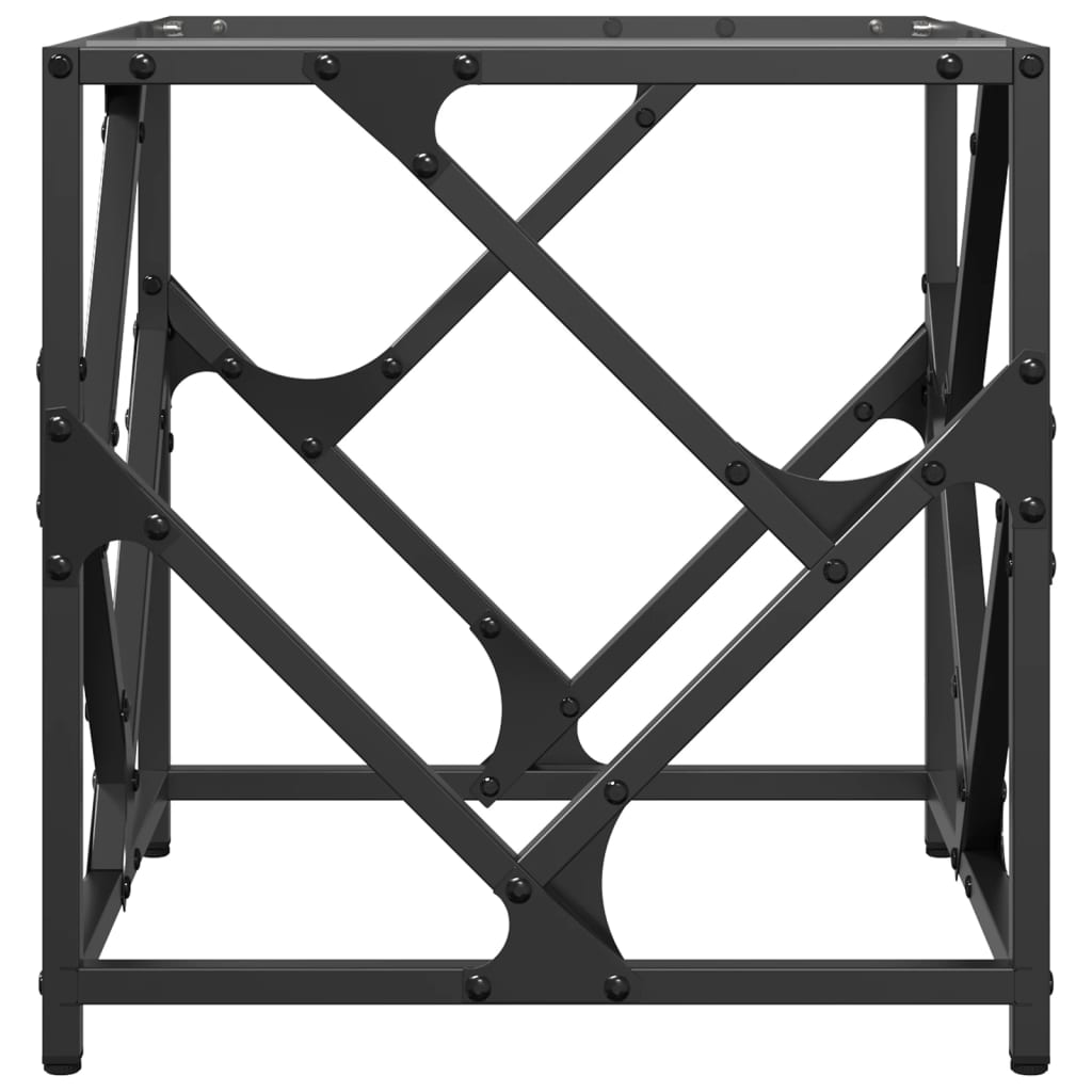 Coffee Table with Transparent Glass Top 40x40x41 cm Steel