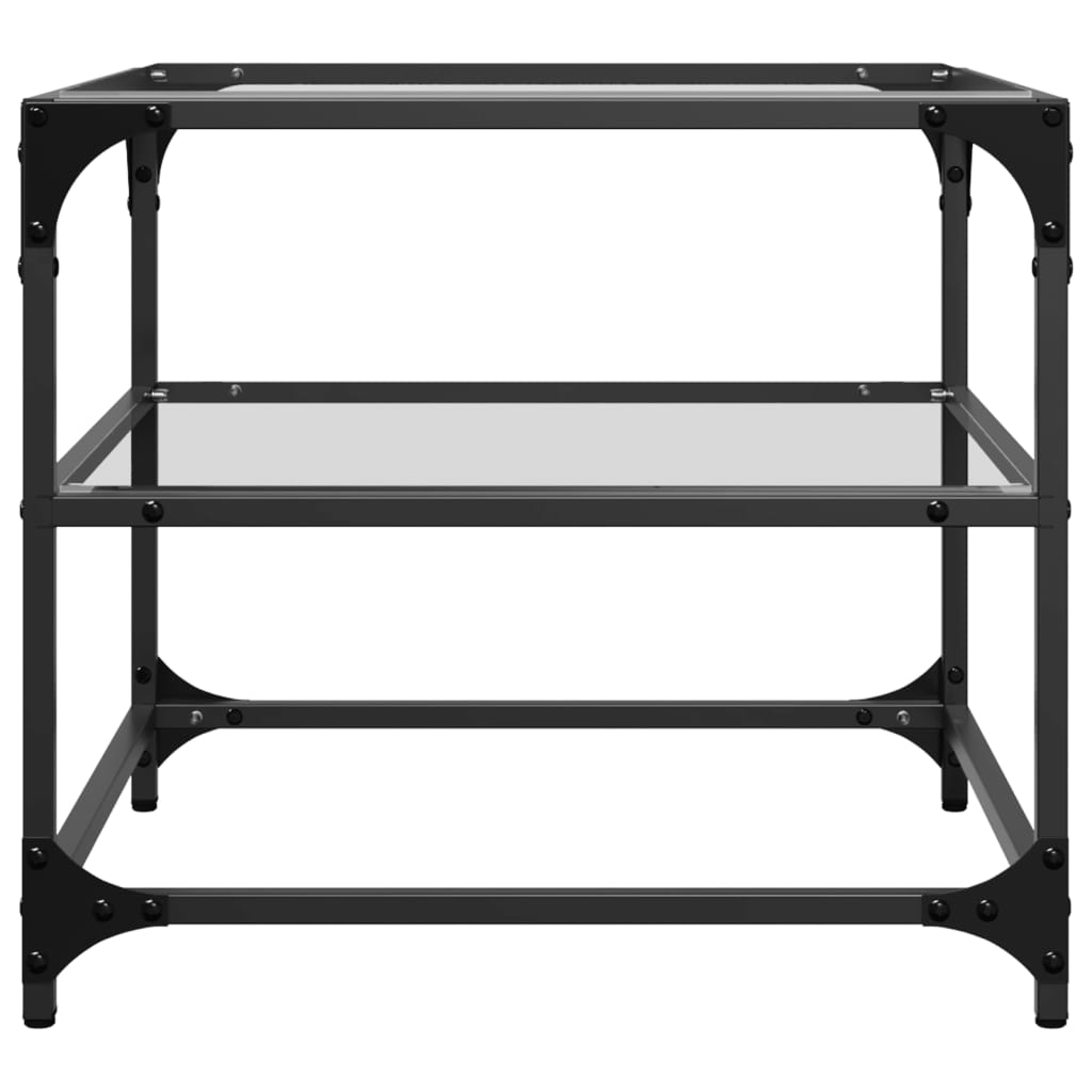 Coffee Table with Transparent Glass Top 50x50x45 cm Steel